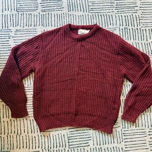 London Fog Men's Maroon Crewneck Sweater
